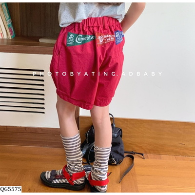 QG5575 QUẦN SHORT BÍ GẮN CHỮ MÔNG 6290 ADBABY