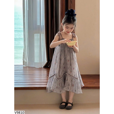 V9810 VÁY 2 DÂY HOA CHO BG