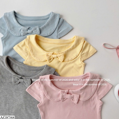 AG9788 ÁO THUN COTTON TRƠN BÉ GÁI