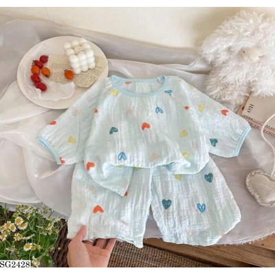 SG2428 BỘ ĐỒ NGỦ NGẮN TAY CO DÃN CHO BÉ