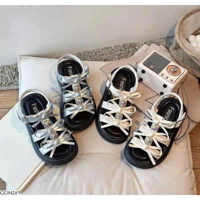 GG9424 DÉP SANDAL ĐÍNH NƠ CHO BÉ GÁI