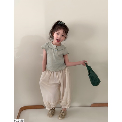 SG2435 ÁO CỔ SEN MIX QUẦN VIỀN BÈO