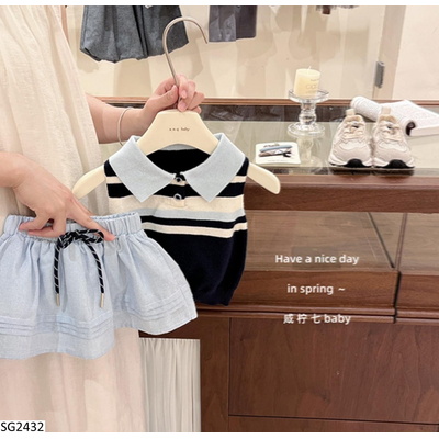 SG2432 SÉT ÁO POLO MONTOGHI MIX QUẦN VÁY XANH