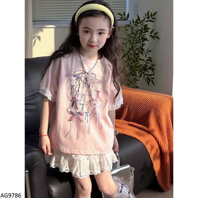 AG9786 ÁO PHÔNG NƠ HỒNG CHO BG