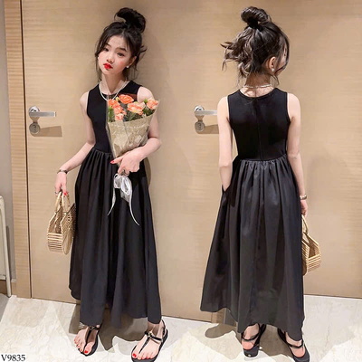 V9835 VÁY LIỀN DÁNG DÀI CHO BÉ GÁI