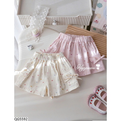 QG5592 QUẦN SHORT NƠ HỌA TIẾT CHO BG