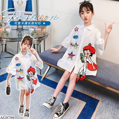 AG9799 SƠ MI FORM RỘNG PHONG CÁCH HÀN BÉ GÁI
