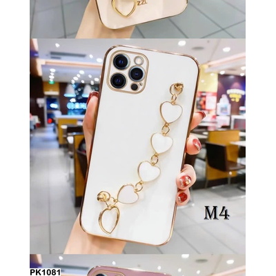 PK1081 ỐP ĐIỆN THOẠI IPHONE GẮN DÂY CHARM TRÁI TIM