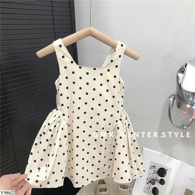V9862 VÁY CHẤM BI CHO BÉ GÁI