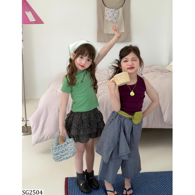 SG2504 ÁO THUN MIX CV HOA VÀ QUẦN CARO