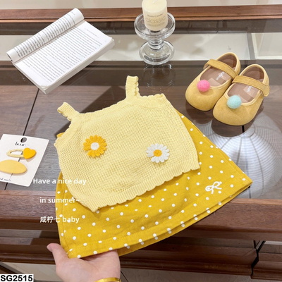 SG2515 SET VÁY VÀNG CHẤM BI CHO BÉ YÊU