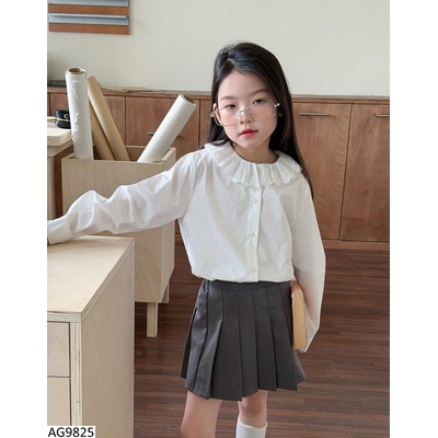 AG9825 ÁO SƠ MI TRẮNG CỔ REN AMBB