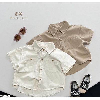 AT1523 ÁO SƠ MI CỘC TAY TÚI NGỰC