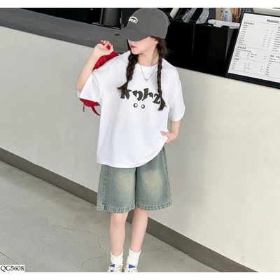 QG5608 QUẦN SHORT JEAN LỬNG BÉ GÁI