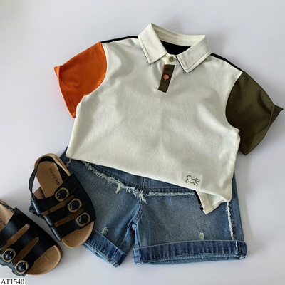 AT1540 ÁO POLO PHỐI MÀU CHO BÉ TRAI