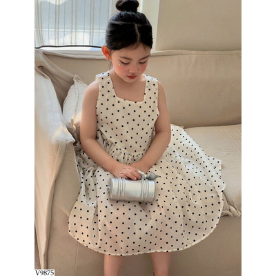V9875 VÁY CHẤM BI CHO BÉ GÁI