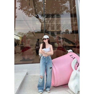 QM6041 QUẦN JEANS ỐNG RỘNG NỮ