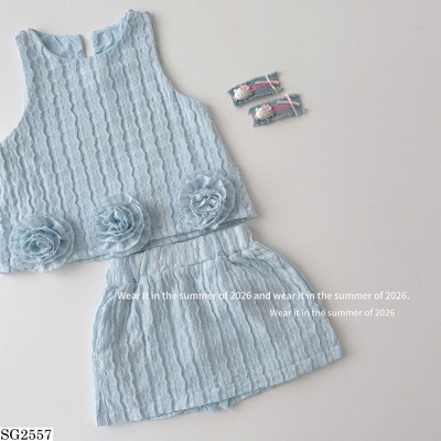 SG2557 BỘ VÁY HOA NỔI CHO BÉ GÁI