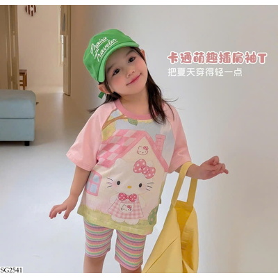 SG2541 ÁO KUTE MIX LEGGING KẺ HONEY