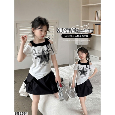 SG2561 SET ÁO THUN TRỄ VAI CÙNG CHÂN VÁY XÒE