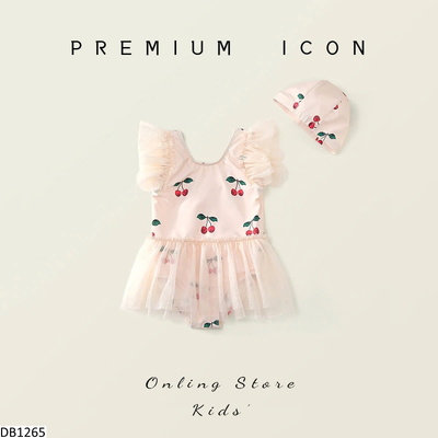 DB1265 BỘ BƠI CHERRY KÈM MŨ NHÀ PREMIUM