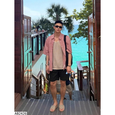 AB2426 ÁO SƠ MI NAM CARO NGẮN TAY