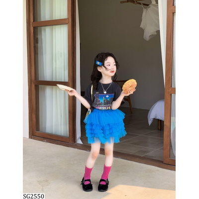 SG2550 ÁO ĐEN MIX CV TUTU XANH COBAN
