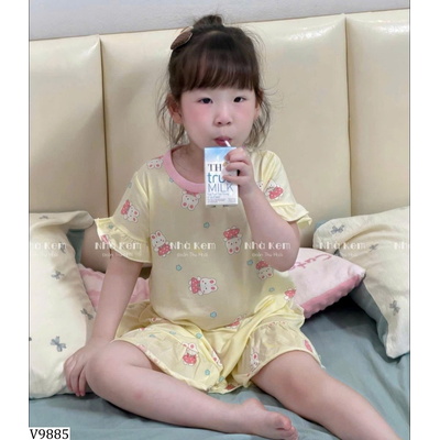 V9885 VÁY THUN HOẠT HÌNH CHO BÉ