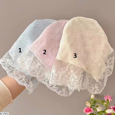 K1501 SET 3 KHĂN TRÙM ĐẦU REN CÔNG CHÚA