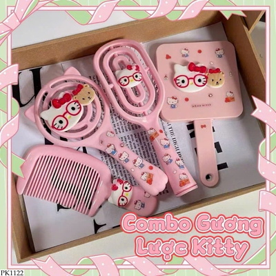 PK1122 COMBO 4 MÓN GƯƠNG LƯỢC KITTY