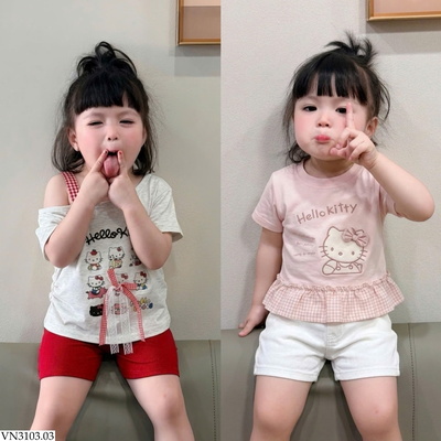 VN3103.03 SET 2 ÁO HOẠT HÌNH CHO BÉ GÁI