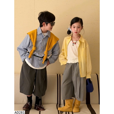 AD281 ÁO SƠ MI TRƠN DÀI TAY CHO BÉ