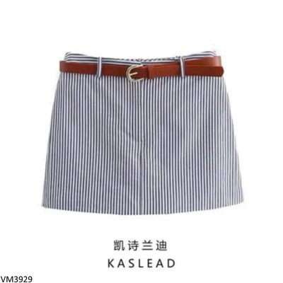 VM3929 CHÂN VÁY KẺ KÈM THẮT LƯNG CHO NỮ KASLEAD