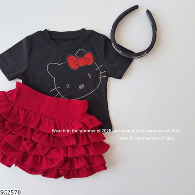 SG2570 SET ÁO KITTY PHỐI CHÂN VÁY TẦNG