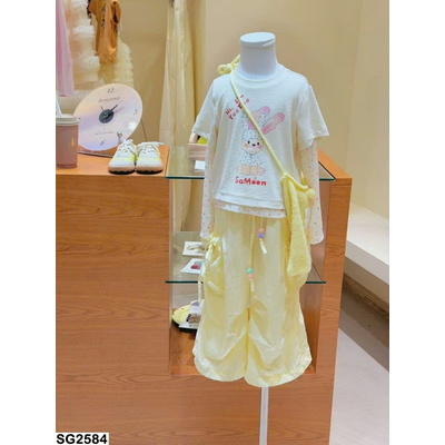 SG2584 SET ĐỒ BÉ GÁI TONE VÀNG DỄ THƯƠNG