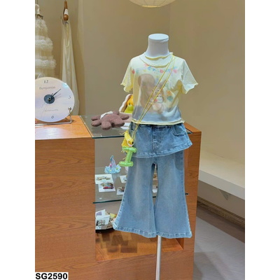 SG2590 SET ÁO THUN + QUẦN JEAN SIÊU XINH CHO BÉ
