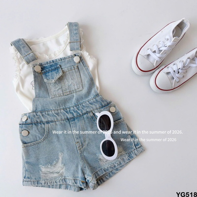 YG518 YẾM JEANS HÈ CHO BÉ GÁI