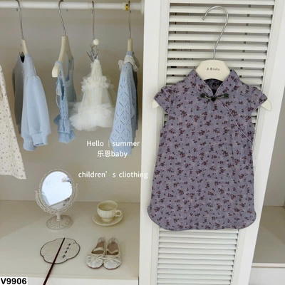 V9906 VÁY HOA NHÍ CỔ TÀU – NHẸ NHÀNG CHO BÉ YÊU
