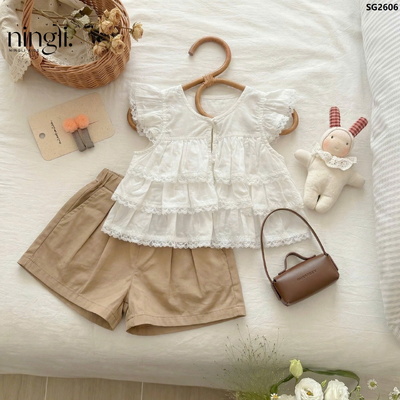 SG2606 ÁO BABYDOLL CÁNH TIÊN VÀ QUẦN SHORT BG