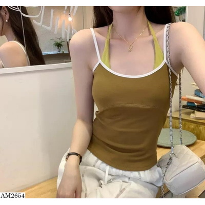 AM2654 ÁO 2 DÂY CỔ YẾM GIẢ