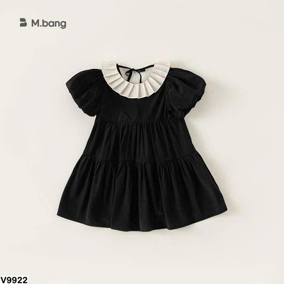 V9922 VÁY ĐEN CỔ BÈO TIỂU THƯ CHO BÉ BABYCITY 