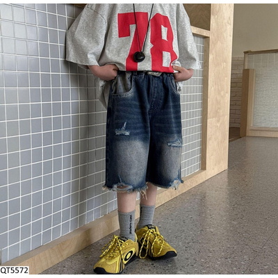 QT5572 QUẦN SHORT JEANS RÁCH LOANG MÀU