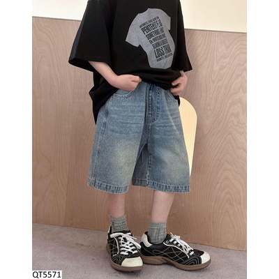 QT5571 QUẦN SHORT JEANS ĐÍNH ĐÁ CHO BÉ