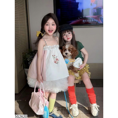 SG2620 SET ÁO 2 DÂY HOA MIX CHÂN VÁY CHO BG