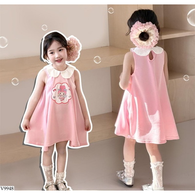 V9948 ĐẦM SÁT NÁCH DÁNG XÒE CỔ SEN