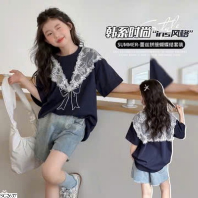 SG2637 ÁO PHÔNG PHỐI QUẦN SHORT JEAN BG