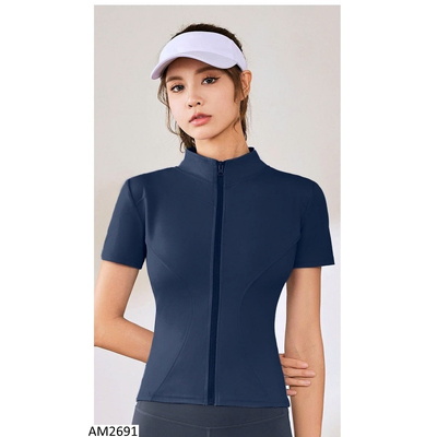 AM2691 ÁO KHOÁC TẬP NGẮN TAY CỔ ĐỨNG CHO NỮ