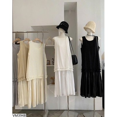 VM3948 VÁY SÁT NÁCH CHẤM BI CHO NỮ OMALAI