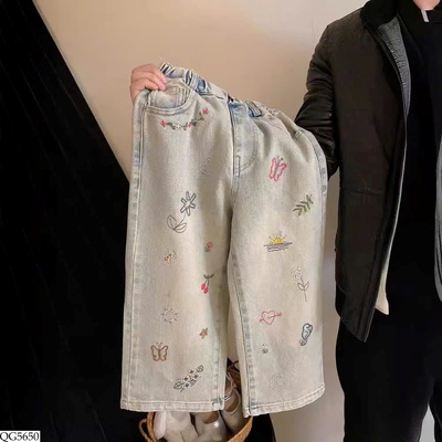 QG5650 QUẦN JEAN IN HÌNH CHO BÉ GÁI