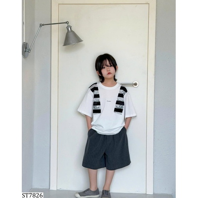 ST7826 ÁO THUN GIẢ KHĂN CHOÀNG MIX SHORT ÂU